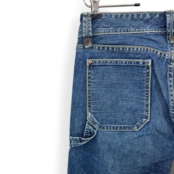 Gap Low Rise Cargo Flare Jeans Bootcut Dark Wash - Picture 5 of 6